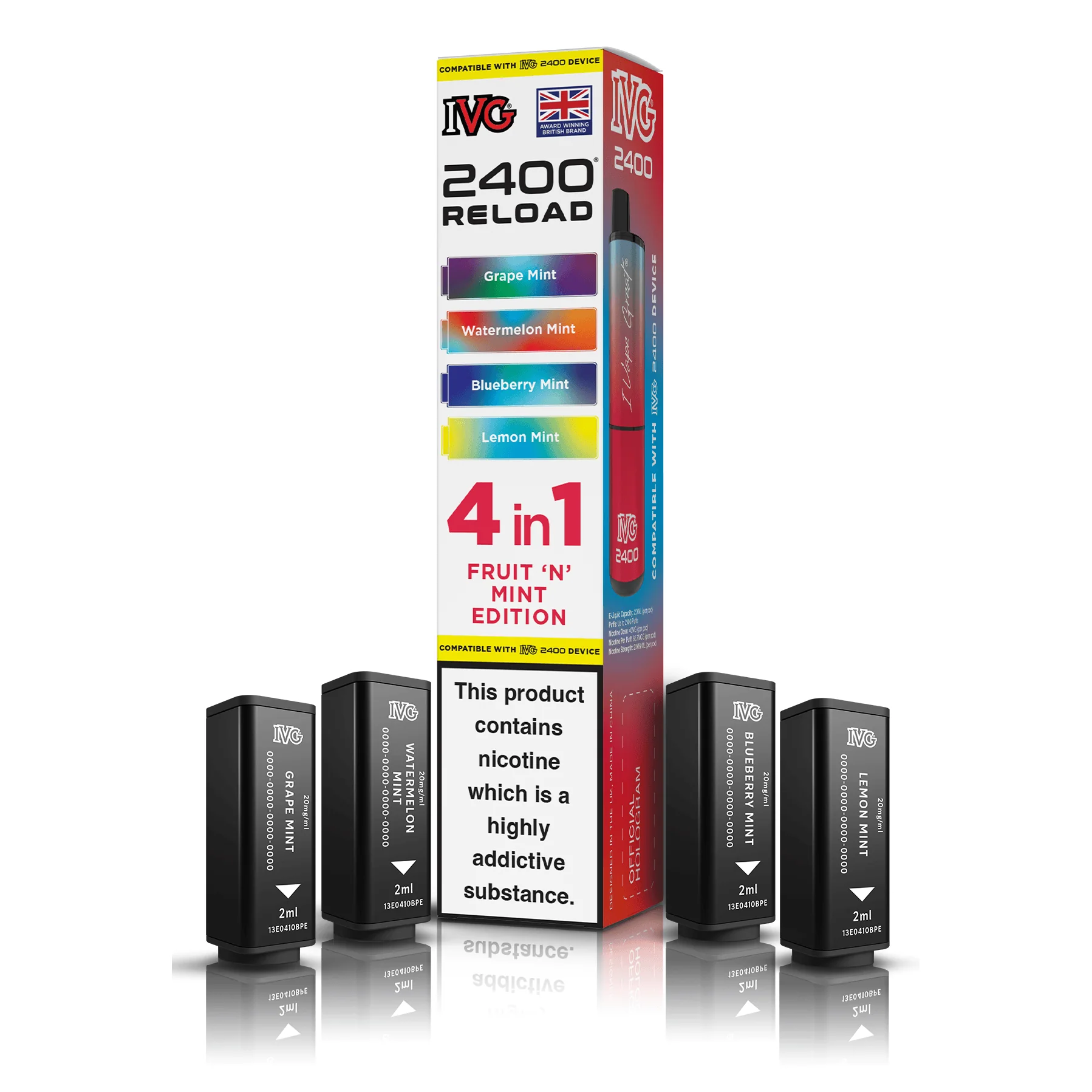 IVG 2400 4-in-1 Fruit 'N' Mint Edition Reload Pods
