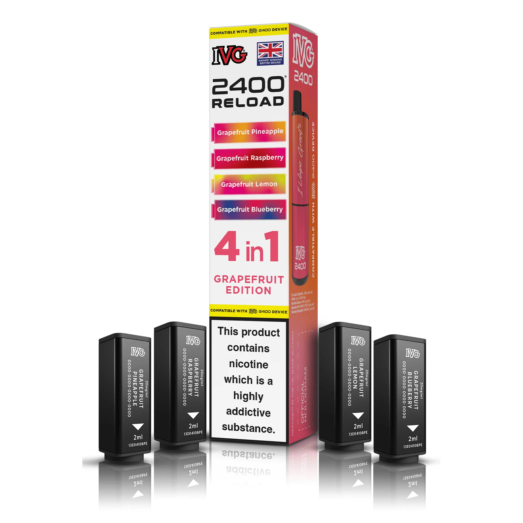IVG 2400 4-in-1 Grapefruit Edition Reload Pods