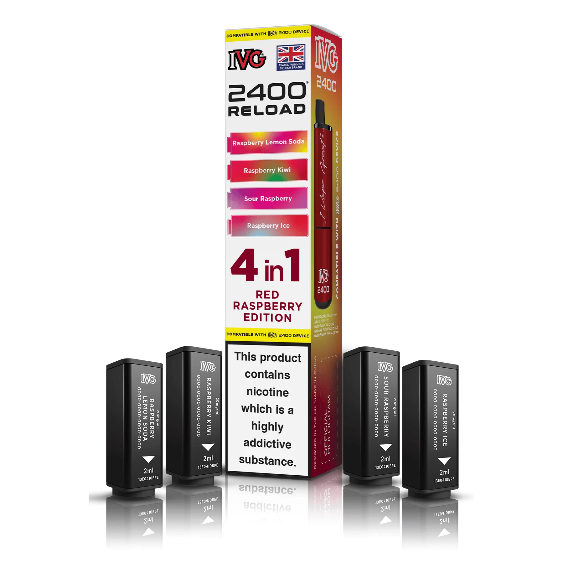 IVG 2400 4-in-1 Red Raspberry Edition Reload Pods