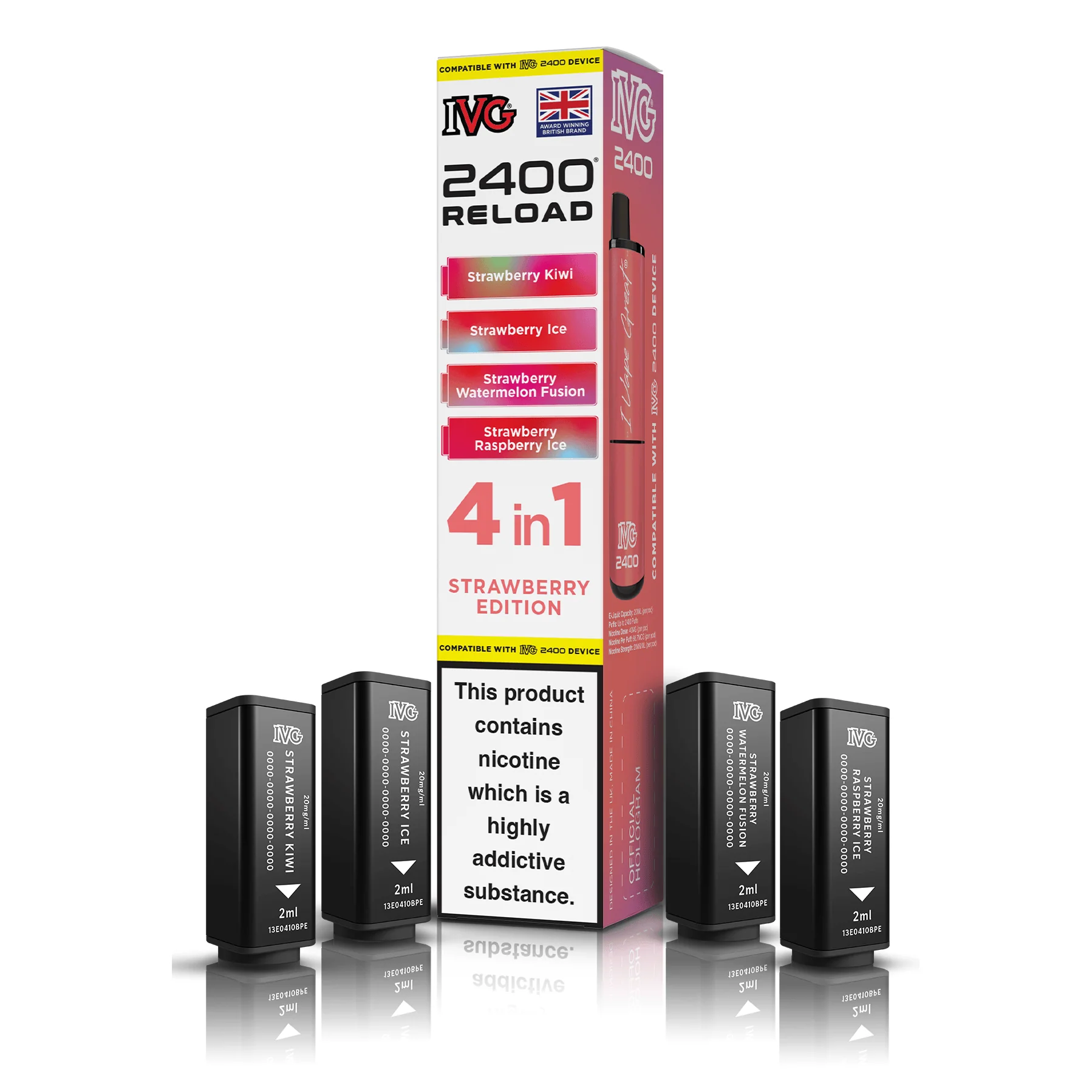 IVG 2400 4-in-1 Strawberry Edition Reload Pods