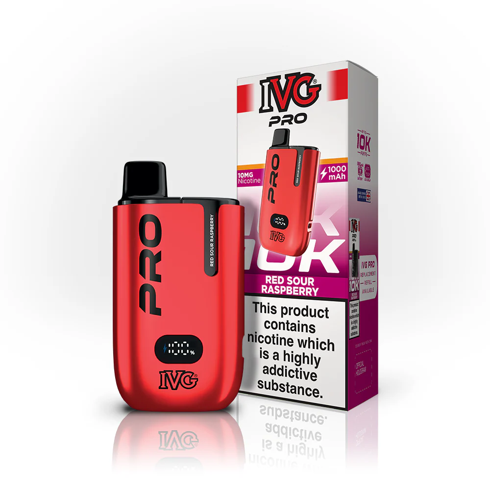 IVG PRO Red Sour Raspberry Vape Kit - Image 3